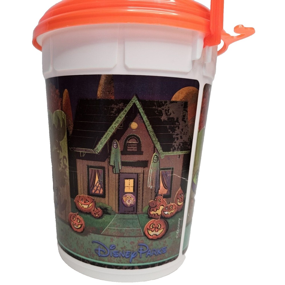 Halloween Mickey Friends Popcorn Bucket Ducks Disney Parks Orange Lid Whirley